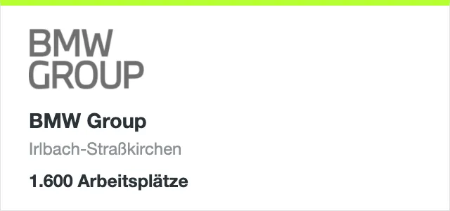 BMW Group Irlbach-Straßkirchen, 1.600 Arbeitsplätze