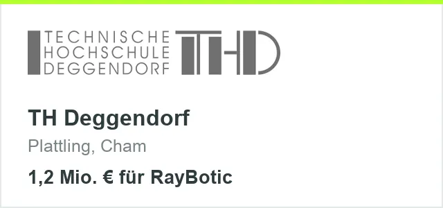 TH Deggendorf, Plattling und Cham, 1,2 Millionen Euro für RayBotic