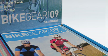 Sportlich. Der neue Shimano-Katalog, gestaltet von der Werbeagentur J+R.