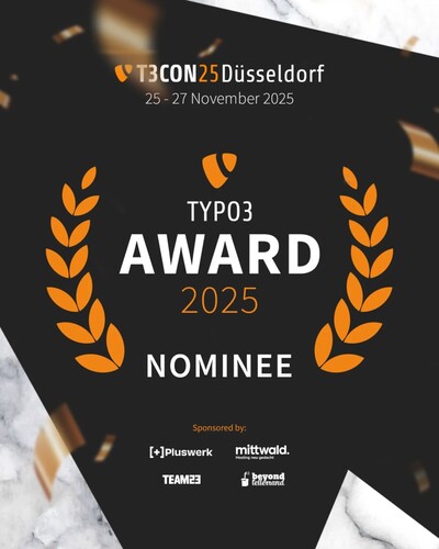 2X TYPO3 AWARD 2025 NOMINEE 🚀 Das dritte Jahr in Folge auf der Shortlist! Das fühlt sich RICHTIG GUT an! 🥂 Dieses Jahr...